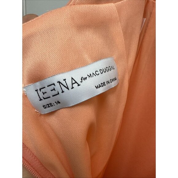 Mac Duggal Size 14 Peach 26266 One-Shoulder Jersey Mermaid Cocktail Gown Dress - Picture 7 of 9